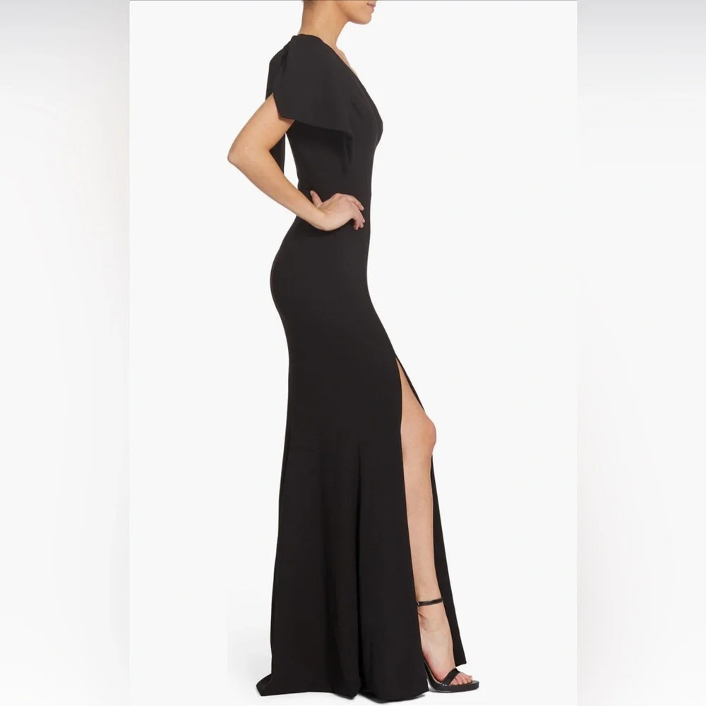 NWOT Dress the Population Black One Shoulder Gown Size Medium - Picture 3 of 4